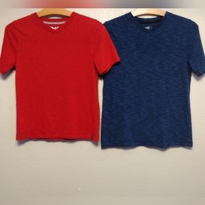 Tony Hawk set of 2 s/s v-neck marbeled look tees red sz M 10/12 blue sz L 14